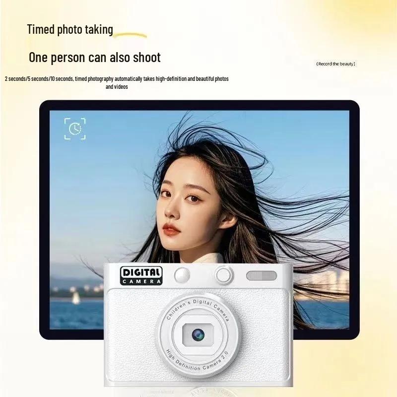 Retro 50MP High-Definition Portable CCD Digital Camera with Self-Timer for Students and Travel