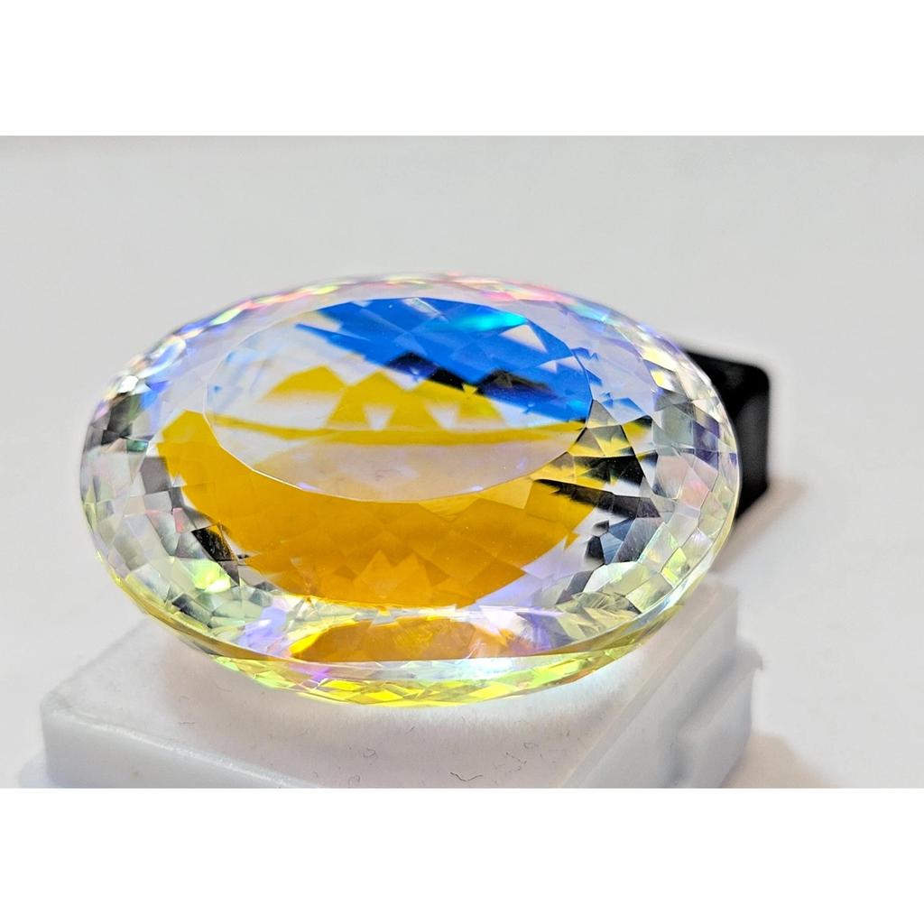 Beautiful Rainbow Color Mystic Topaz Natural Oval Cut 80+ Ct Loose Gemstone