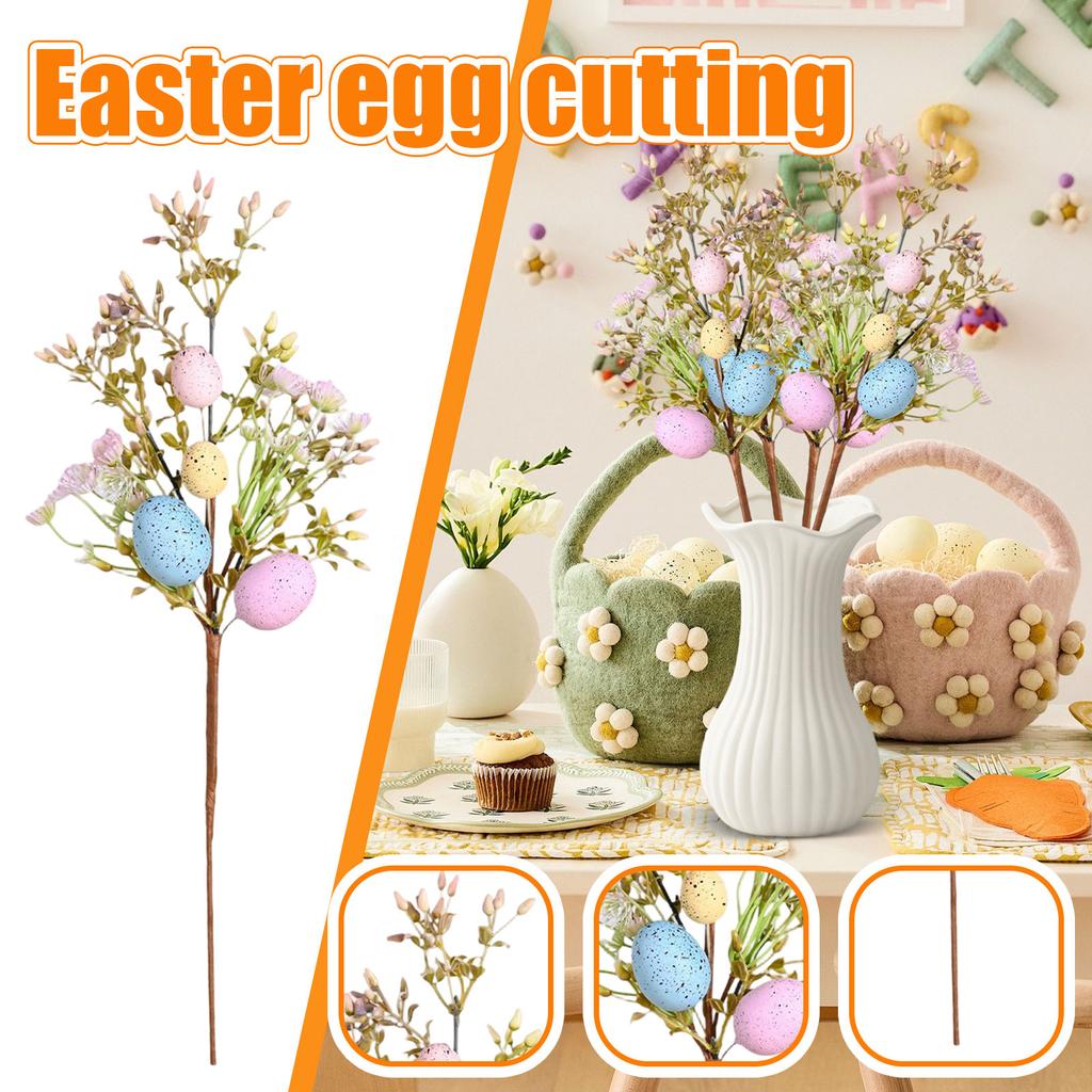 Easter Egg Floral Cutting, Easter Egg Branch, 17.7-inch Spring Flower Branch, Colorful Twig, Suitable For Home Party Vase Centerpiece Decoration.