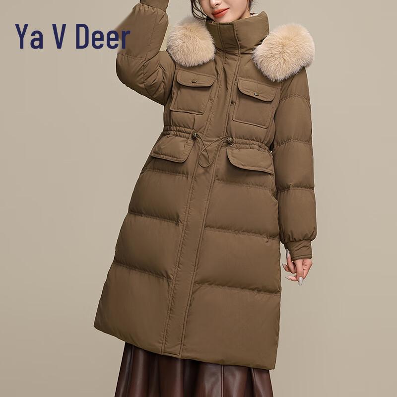 

Женский пуховик Yalu с капюшоном и воротником из искусственного меха XL