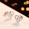 Fashion New Minimalist Tiny Metal Hollow Heart Stud Earrings for Women New Fashion Mini Cute Earrings Accessories Zircon Gift