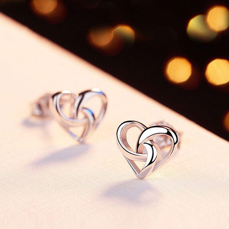 Fashion New Minimalist Tiny Metal Hollow Heart Stud Earrings for Women New Fashion Mini Cute Earrings Accessories Zircon Gift