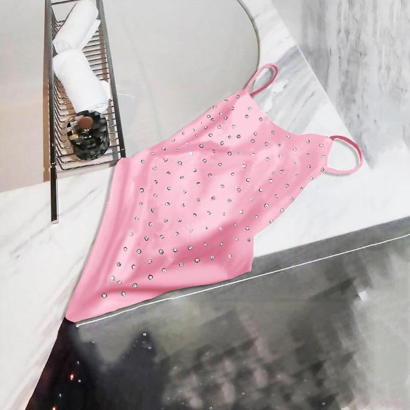 Diamond Bikini Sexy Women Swimsuit Bandeau Biquini Push Up Swimwear Female Shiny Bathing Suits Floral Bodysuit Beachwear