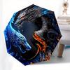 Yin Yang Dragons: Water & Fire Fantasy ArtworkUmbrella, Portable 3-Fold Compact Umbrella for Men & Women Gift