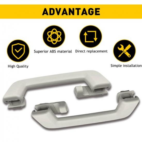 2PCS Light Gray Rear Roof Handle Pull Grab With Hook For Ford Escape 2013-