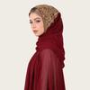 Ethnic Beaded Hijab Scarf for Women Chiffon Musilm Long Scarf Shawls Head Wrap Scarves for Wedding Evening