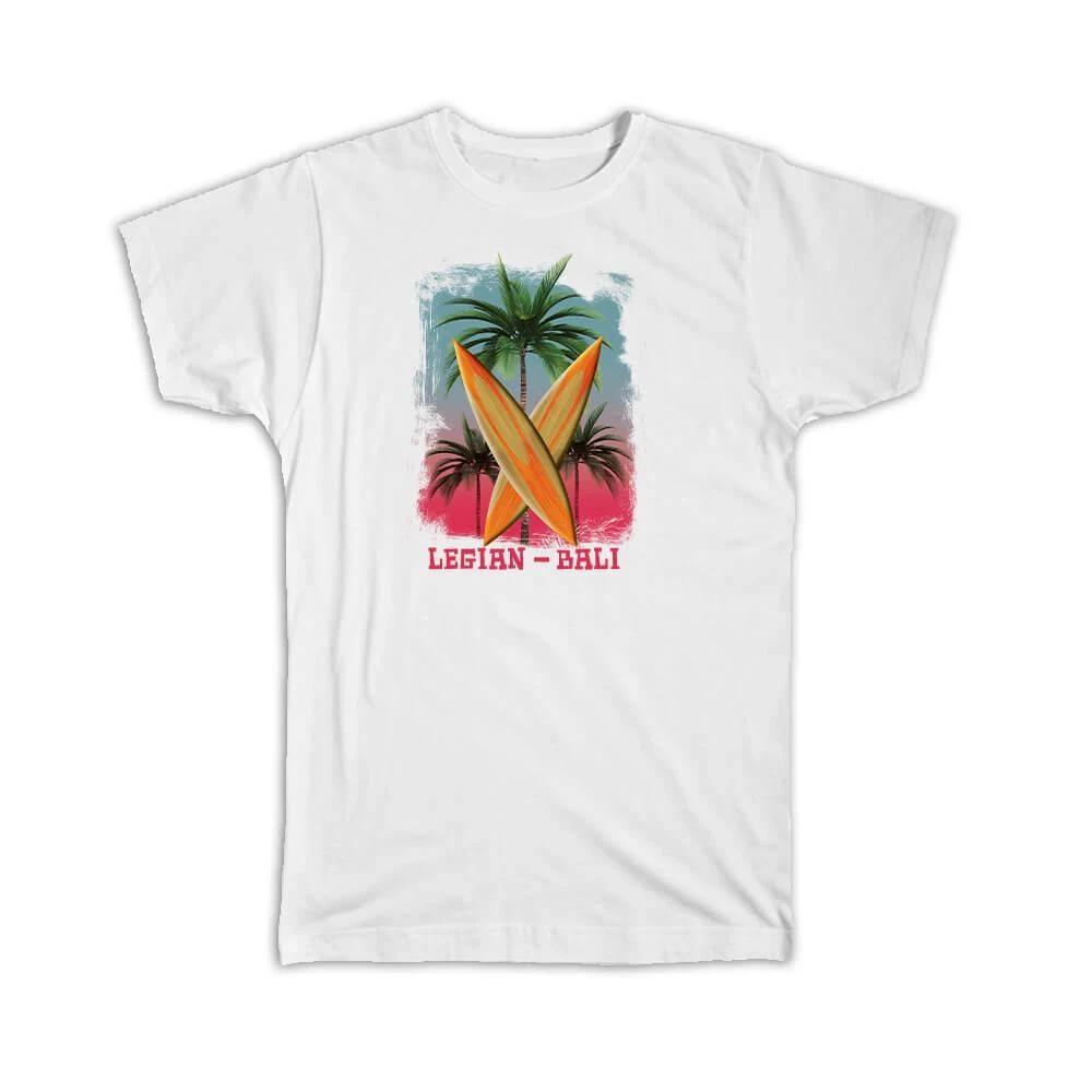 Gift T-Shirt : Retro Surf Board Legian Bali Indonesia L