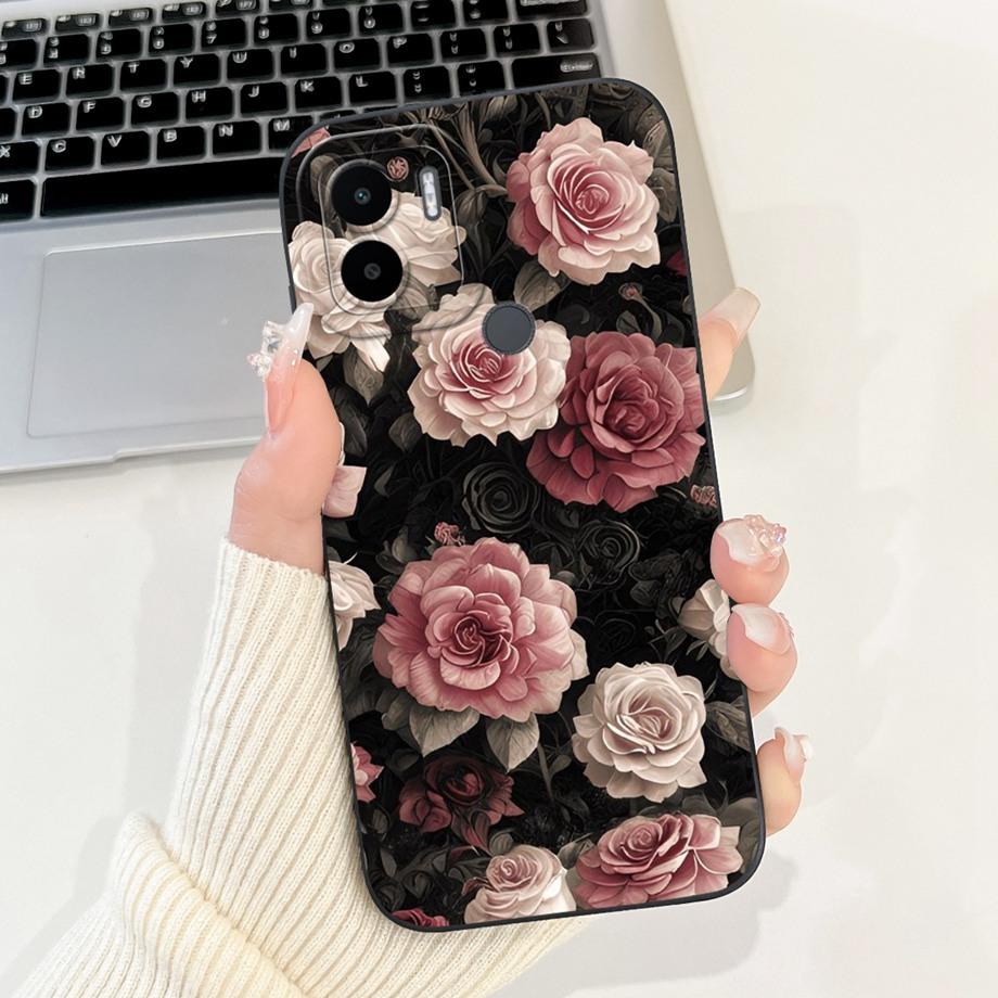 Case For Xiaomi Redmi A1+ A2+ A1 A2 A3 A3X A3 Pro Funda Redmi A5 A4 With Heart Bowknot Floral Flower Motif Cover Soft Silicone