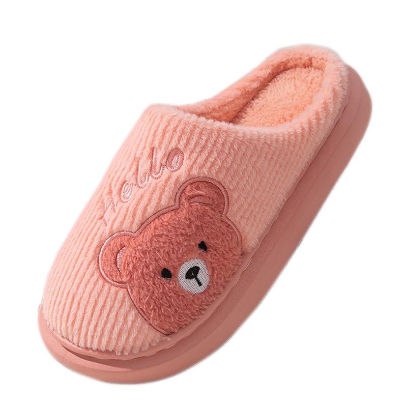 Unisex Autumn Winter Warm Cotton House Slippers, Eco-Friendly New EVA Thick Non-Slip Sole Fleece Lined Cozy Indoor Home Slippers for Women & Men