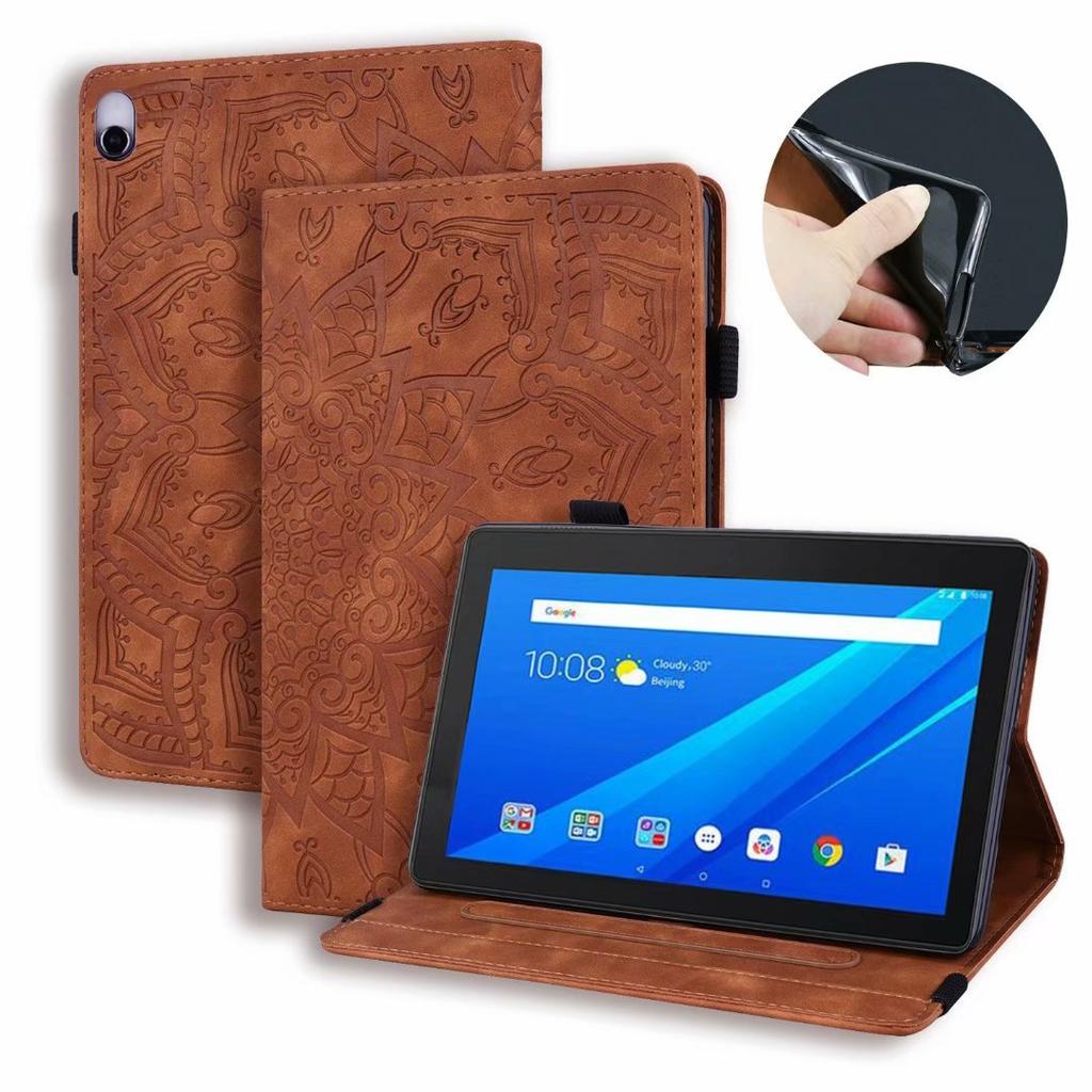 Suitable for Lenovo Tab 10.1-inch 2026 tablet, calf pattern embossed card holder, leather case M10 3rd generation