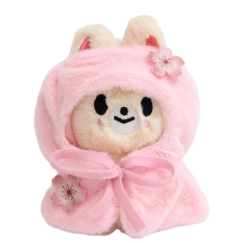 New Cute Sakura Themed Toy Set With Cloak Shawl Dress Up Figure Bag Keychain Decorative Kawaii Plushie Doll Supplies Gift
