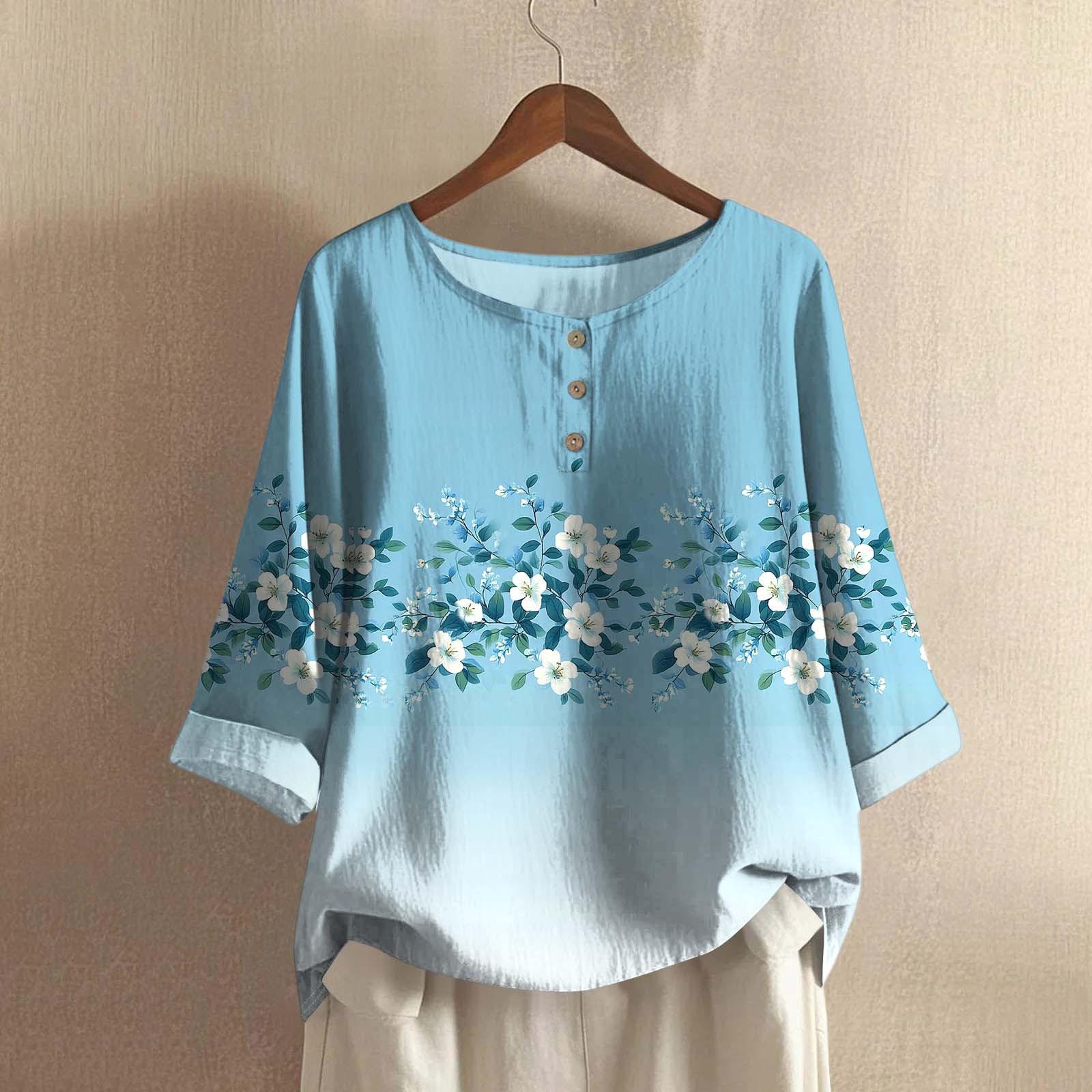 

Женская мода повседневная хэллоуинская принтованная блузка с длинным рукавом и V-образным вырезом XL небесно-голубой