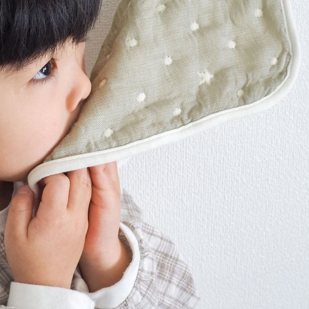 Angerolux Nursery Hand Gauze with Made In Moss Gray Towel, 6-Layer Loops, Japan,