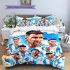 Argentina National Football Team Pattern Bedding,Quilt Set Quilt Cover Pillowcase Home Birthday Gift(1 * duvet cover + 2 * pillowcase, without core)