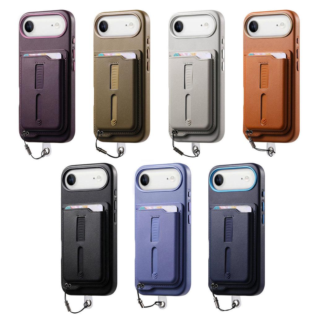 2-in-1 Magnetische Leder-Geldbörse Kartenfach Handyhülle Für iPhone 17 Pro Max 16 Plus 15 14 13 12 Stoßfest Versteckte Handgelenkschlaufe Hülle