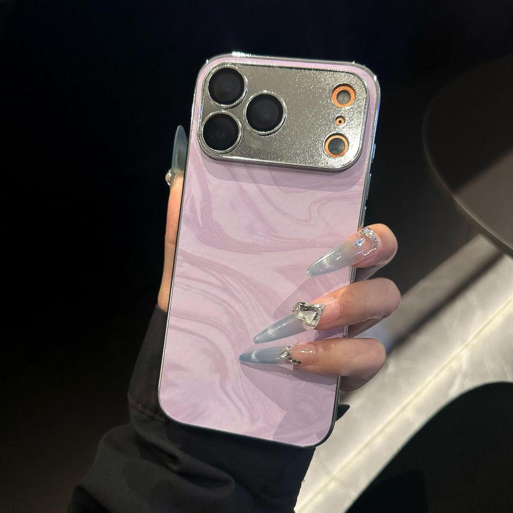 Electroplated Ripple Phone Case for Apple 17 Pro Max 15/17 Protective Skin Trend Creative Series 13/14