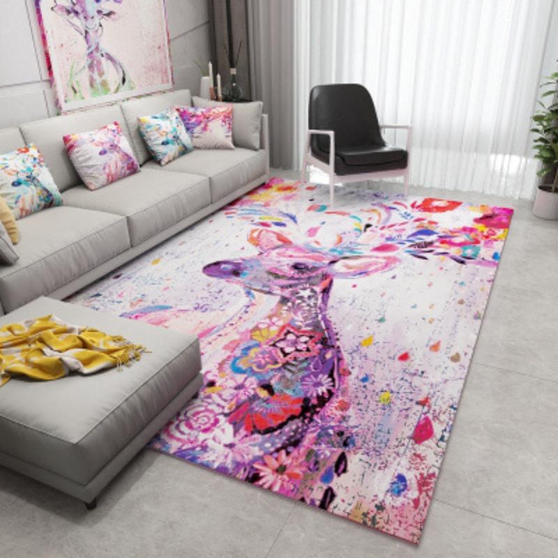 3D Printed Carpet Bedroom Bedside Carpet Long Anti Slip Floor Mat Large Living Room Floor Mat