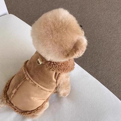 Dog Clothing Small Dog Warm Versatile Suede Traction Vest Cat Jacket Thickened Teddy Pet Clothing