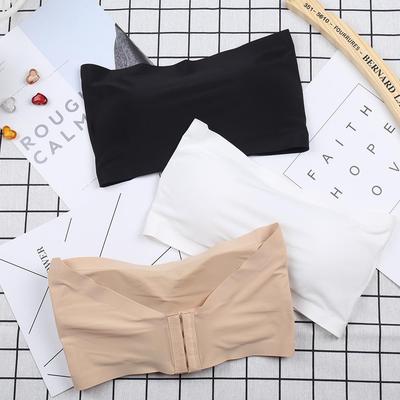 Women's Non-Slip Strapless Bandeau: Summer Ice Silk Base Layer with Anti-Exposure Chest Covering