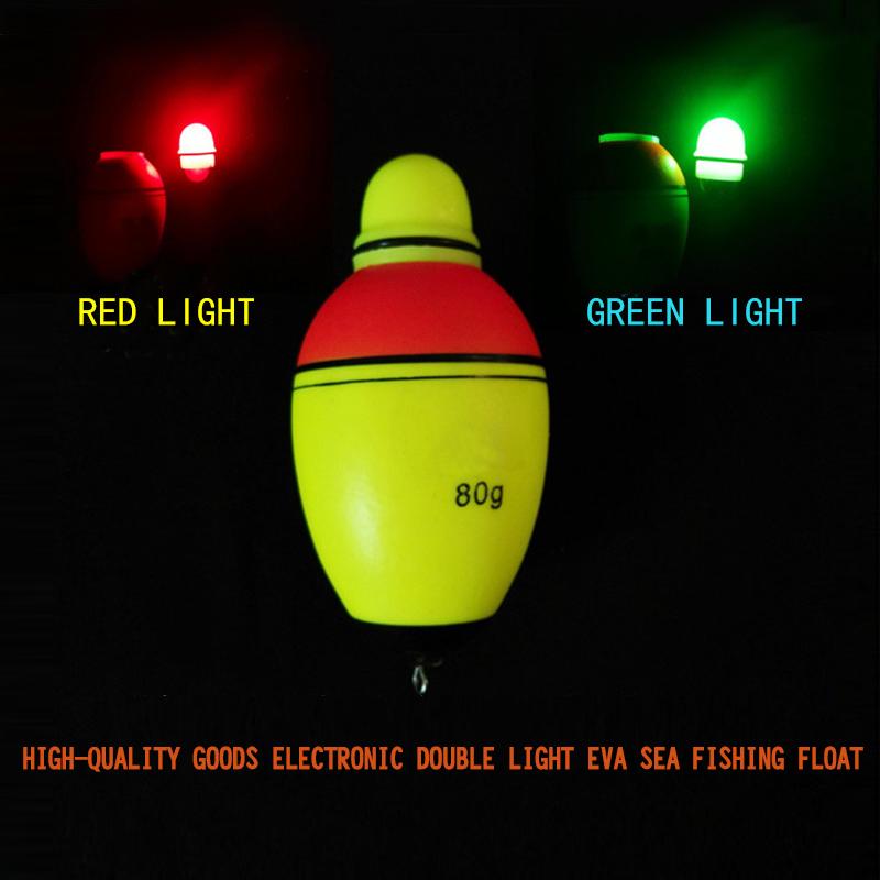 80g 100g Luminous Electronic Led Light Fishing Float Boia Can Change Color Stick Bobber Buoy Glowing Night Fishing Floats Tools