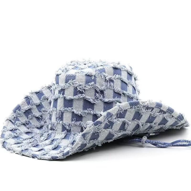 

JYL TS DIY Hard Top Straw Hat Unisex Western Holiday Wide Brim Hat Straw Plaidstyle-Hot_M(56-58cm） дымчатый топаз