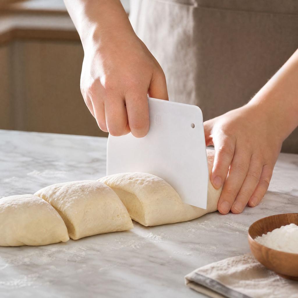 Plastic Dough Scraper Cutter, Trapezoid Baking Tool for Kneading and Cutting Dough