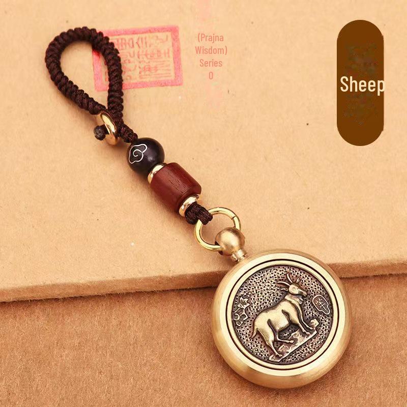 Mosazná klíčenka na auto Zvěrokruh: Kreativní, Unisex přívěsek jako dárek