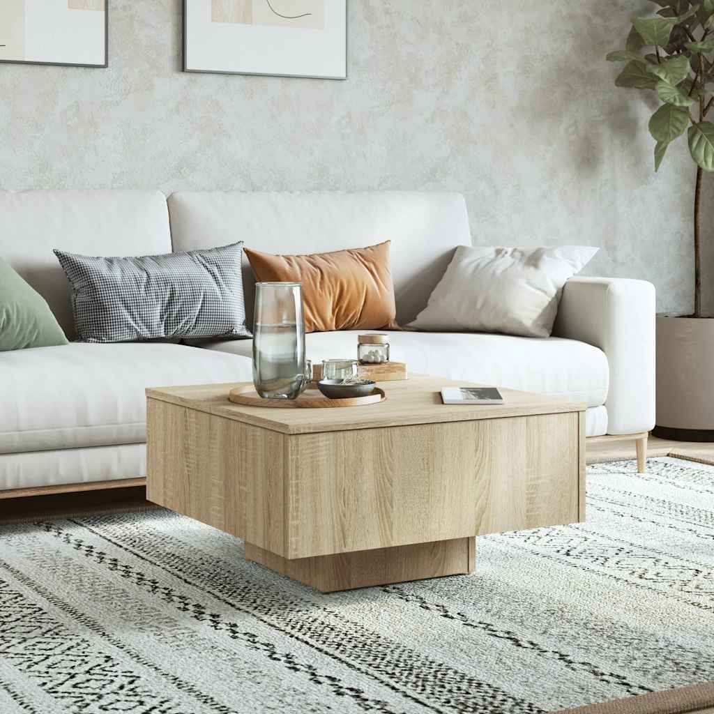 Vidaxl Stolik Kawowy, Dąb Sonoma 60X60X31,5 Cm Materiał Drewnopochodny