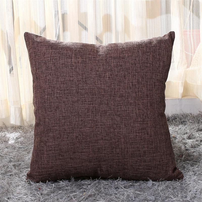 

40x40cm/ 45x45cm Solid Color Cotton Linen Sofa Cushion Cover Throw Pillowcase Home Decoration 40x40cm кофейный