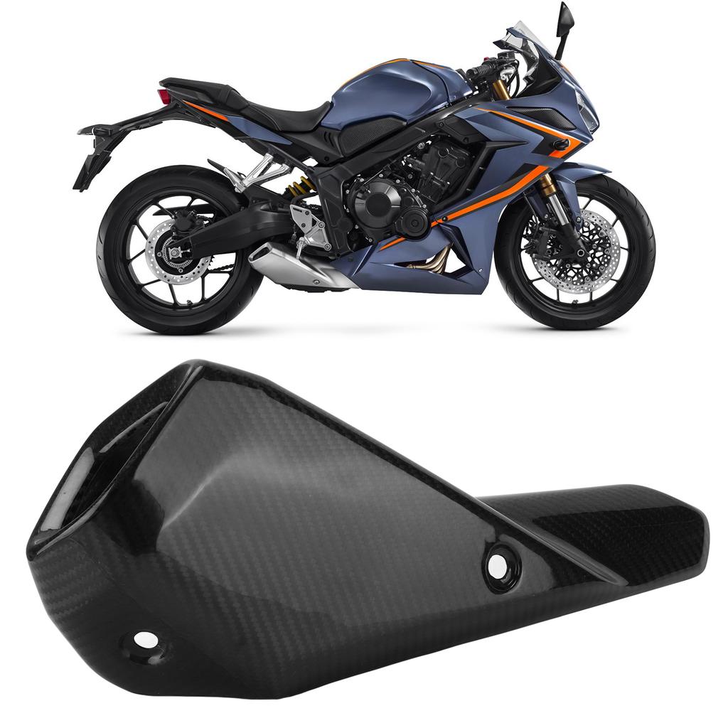 Motorcykel Avgasrör Värmesköld Skydd 3K Kolfiber Ersättning för CB650R CBR650R 2019+