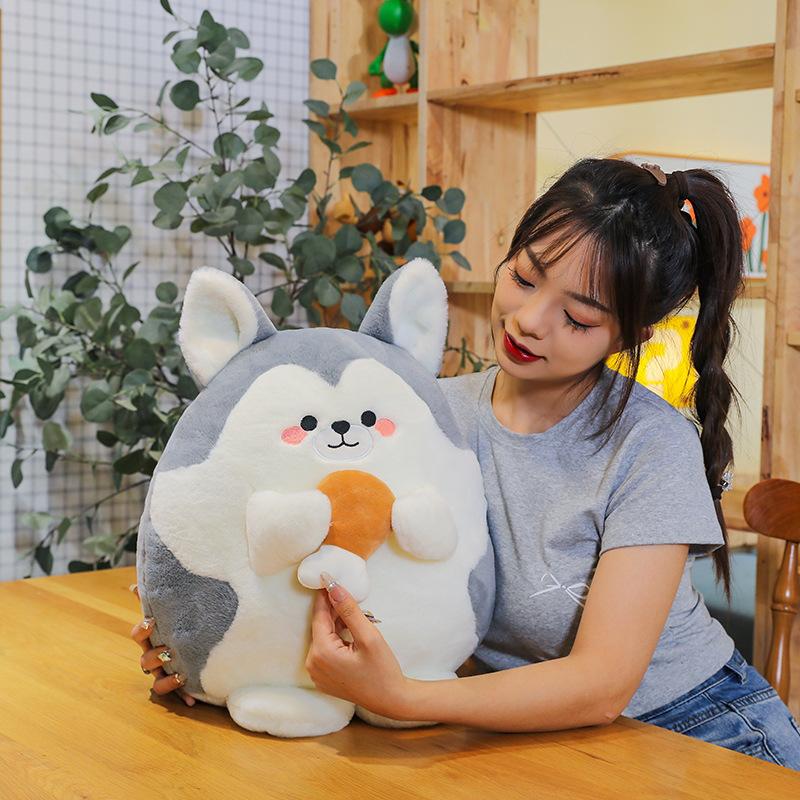 Popular Chicken Thigh Husky Dog Plush Toy Cute Rag Doll Sleeping Pillow