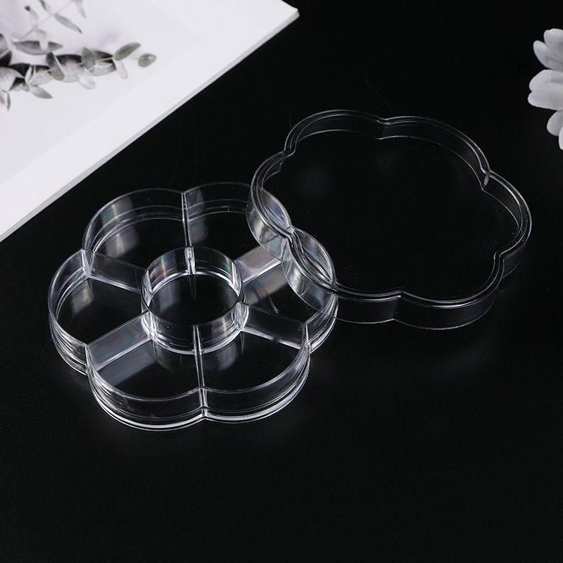 Plum Blossom 7-Compartment Nail Art Storage Box with Transparent Lid
