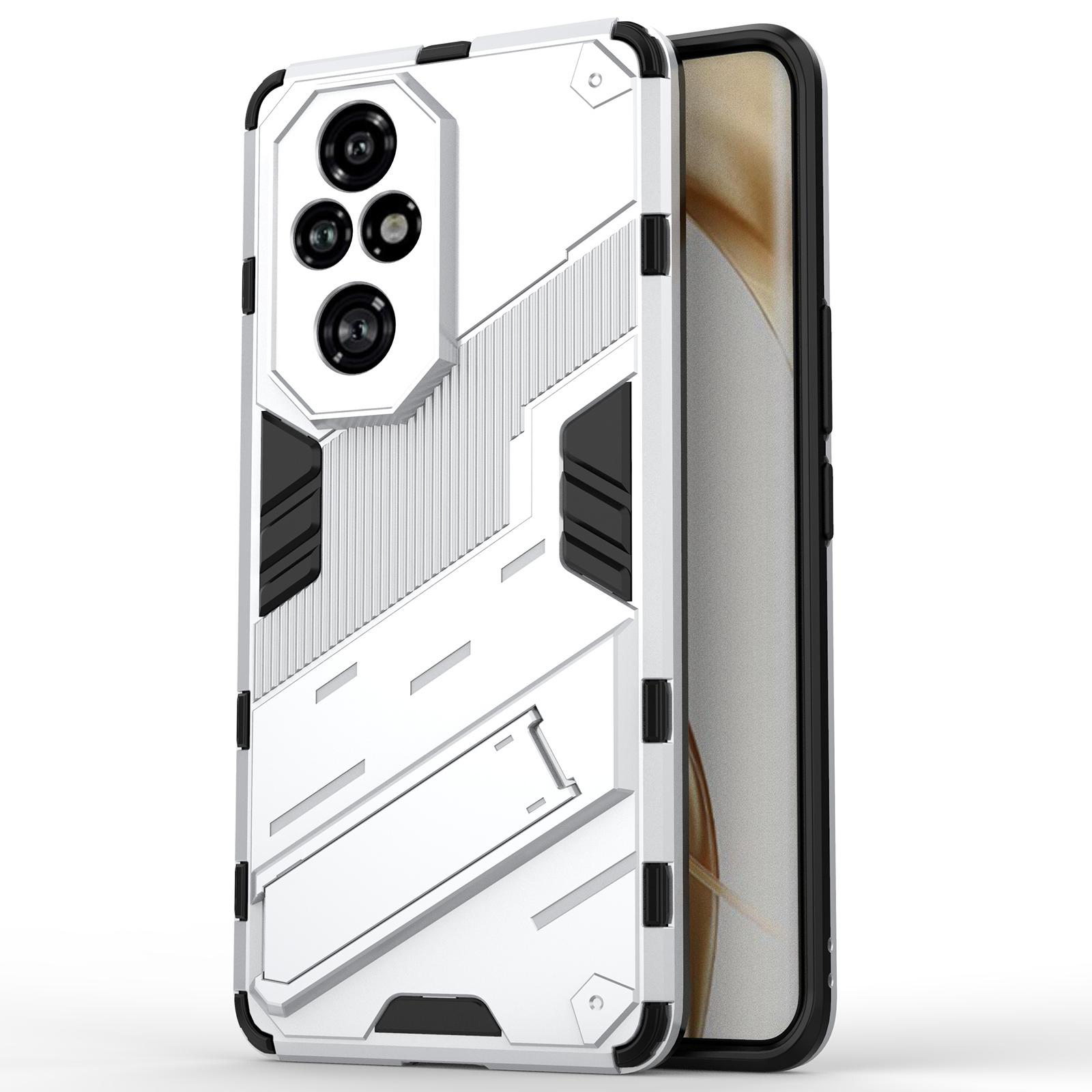 

For Honor 200 Pro 5G Case Hidden Kickstand PC+TPU Protective Phone Cover White