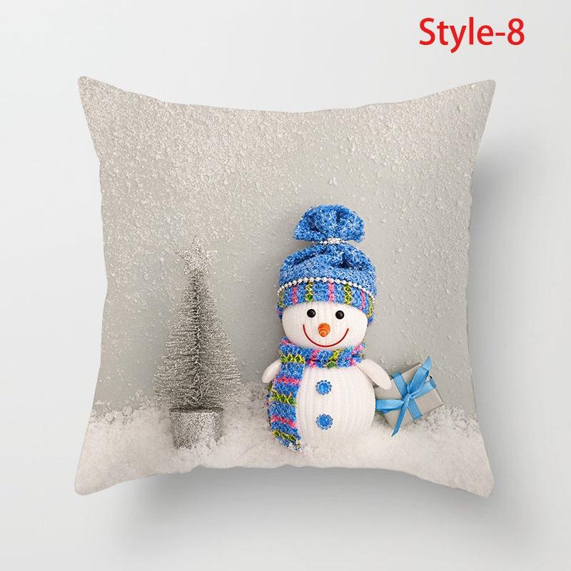С Новым годом Санта-Клаус милый снеговик Рождественский снеговик декоративная подушка с принтом кровать диван наволочка украшение для спальни подушка 4545cm 624₽