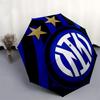 Inter Milan, Badge Automatic Opening and Closing, 8 Rib Structure Portable Umbrella, Suitable for Men and Women In All Seasons  Perfect Gift