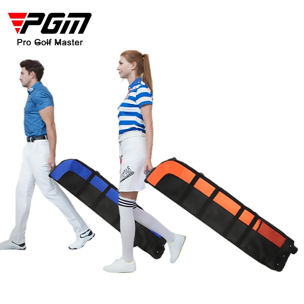 PGM Foldable Golf Travel Bag with Wheels for Men and Women - Airplane Checked Club Carrier Set