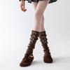 Socks Bow Lolita Spring And Autumn Retro Stockings Ballet Style Maillard Knitted Warm Calves