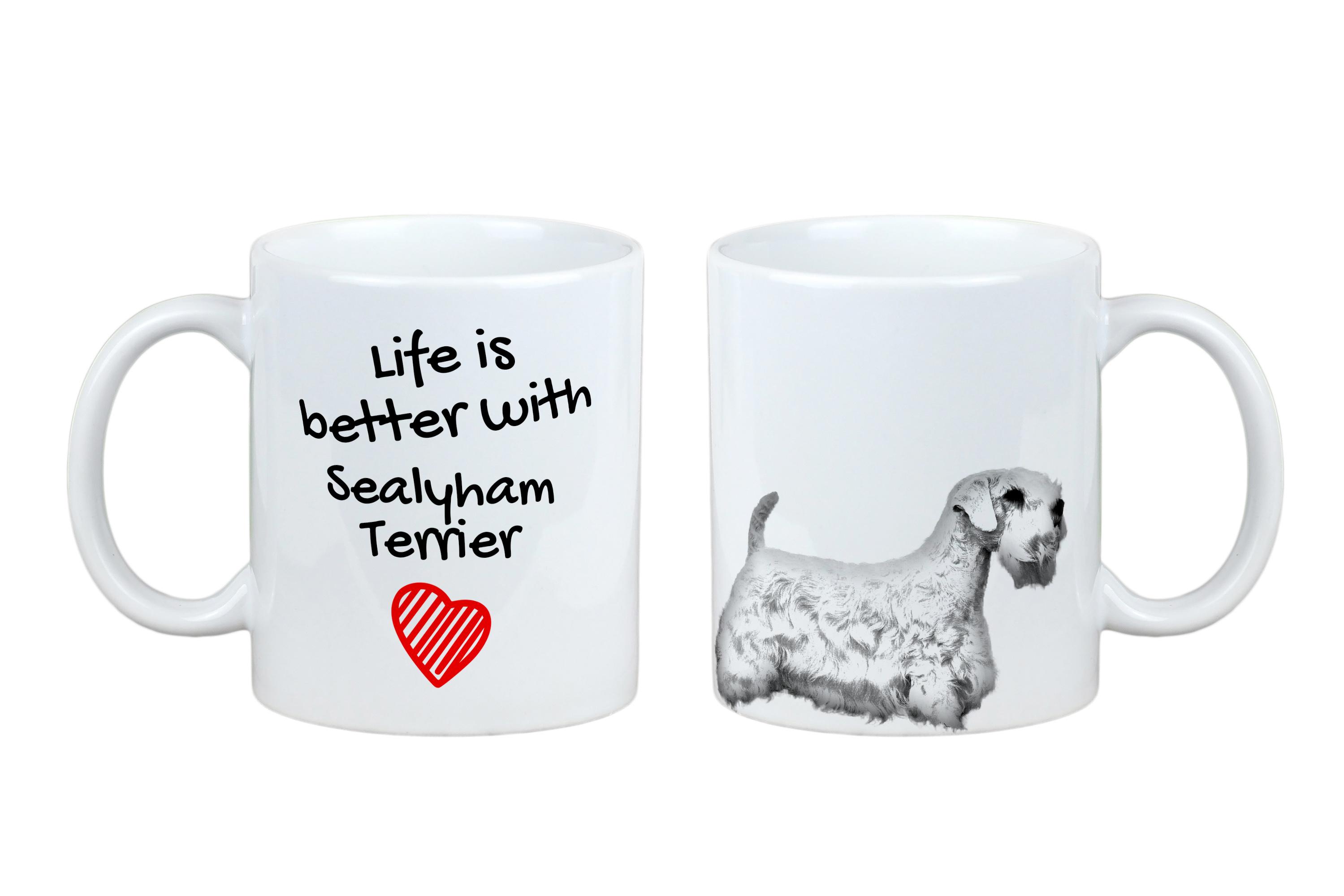 

Sealyham Terrier, Welsh Border Terrier, Cowley Terrier - cup with a dog, cup with a photo, personalized gift from the Art-Dog brand білий