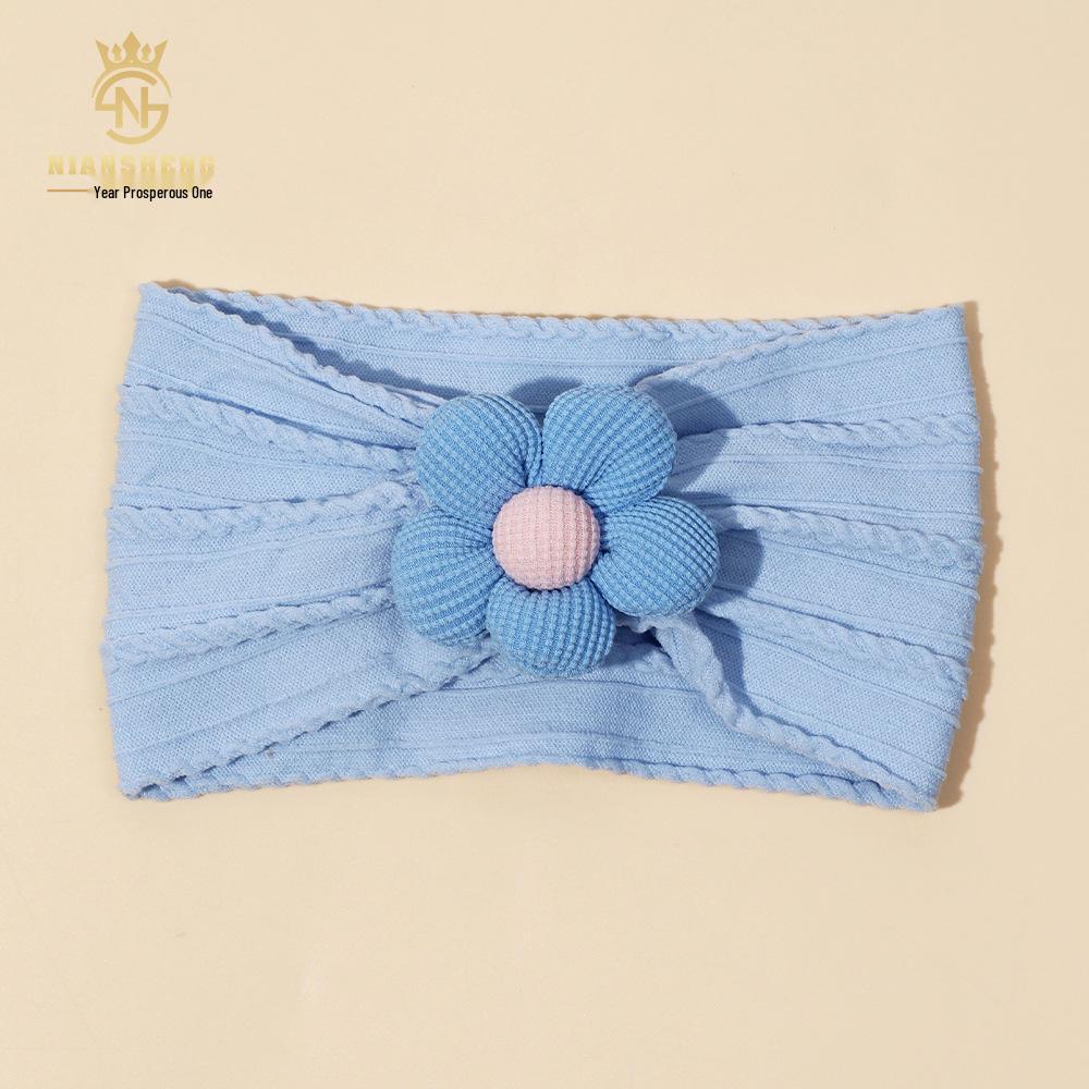 Baby Soft Nylon Headband with Five-Petal Flower - European & American Style