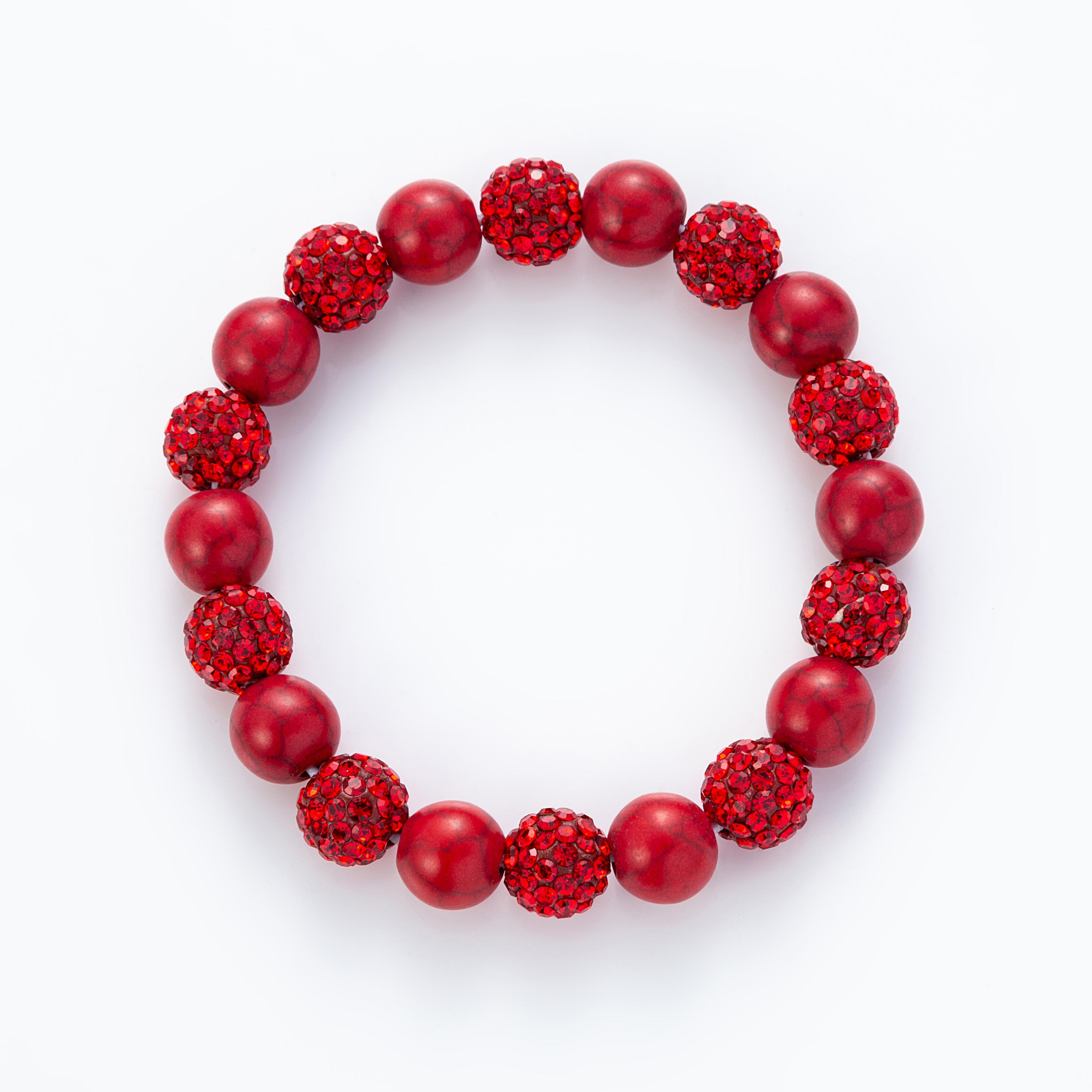 

Multicolor Soft Clay Beaded Bracelet with Synthetic Zircon Inlay Stretchable Elastic Wristband