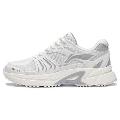 Li Ning Gathering Light Abrasion Resistant Breathable Low Top Running Shoes Women's White Gray ARXT006-3