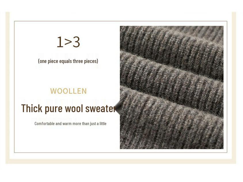Men's 2025 Winter Wool Sweater: Fashionable Korean Style, Loose Fit, Thickened Round Neck for Middle-Aged and Young Men.