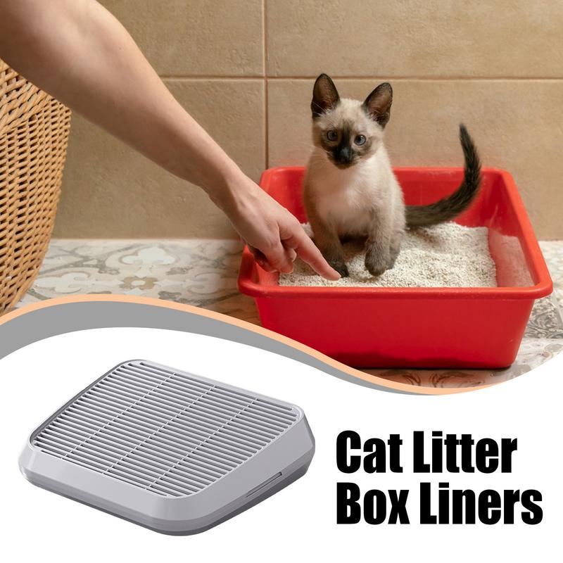 Litter Box Step Cat Litter Catcher Ramp Box Anti Tracking Trapper Tray with Filter Function Non Slip Double Layer Cat Litter Box