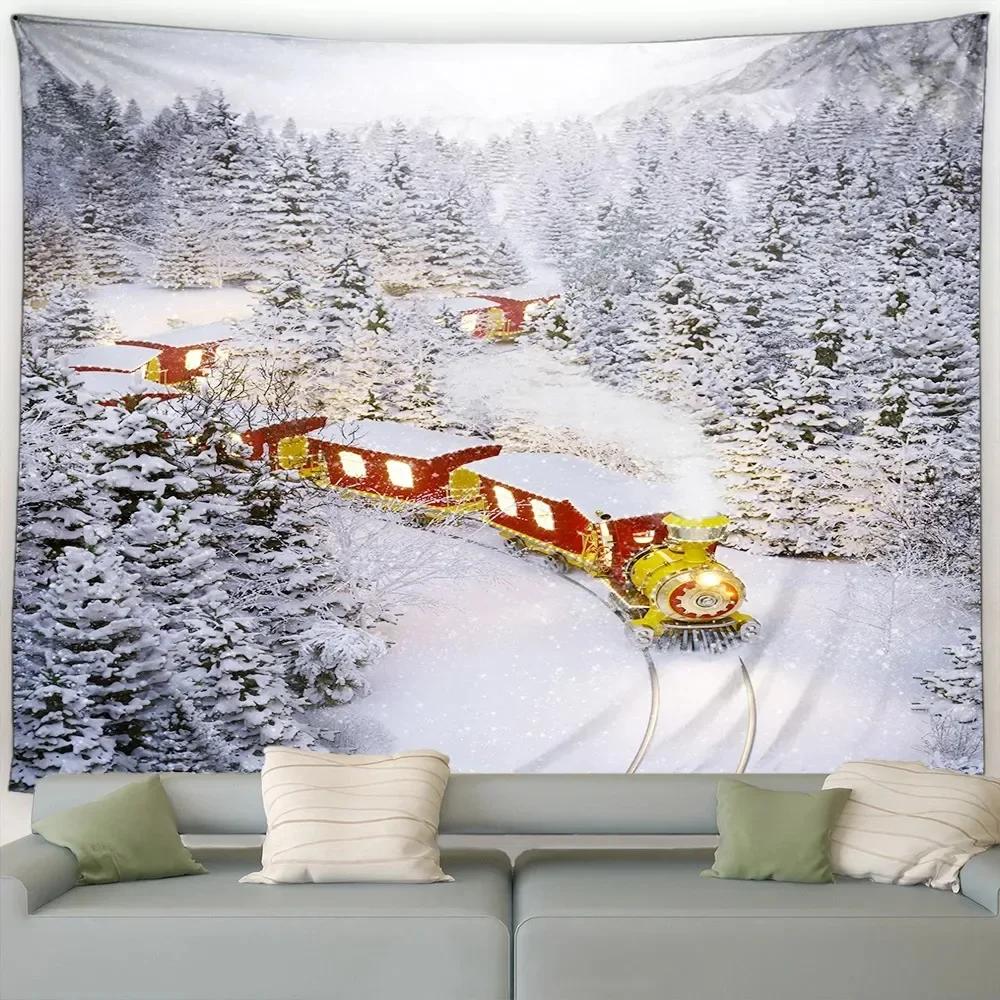 Christmas Sleigh Santa Claus Tapestry Bedroom Living Room Home Christmas Decoration