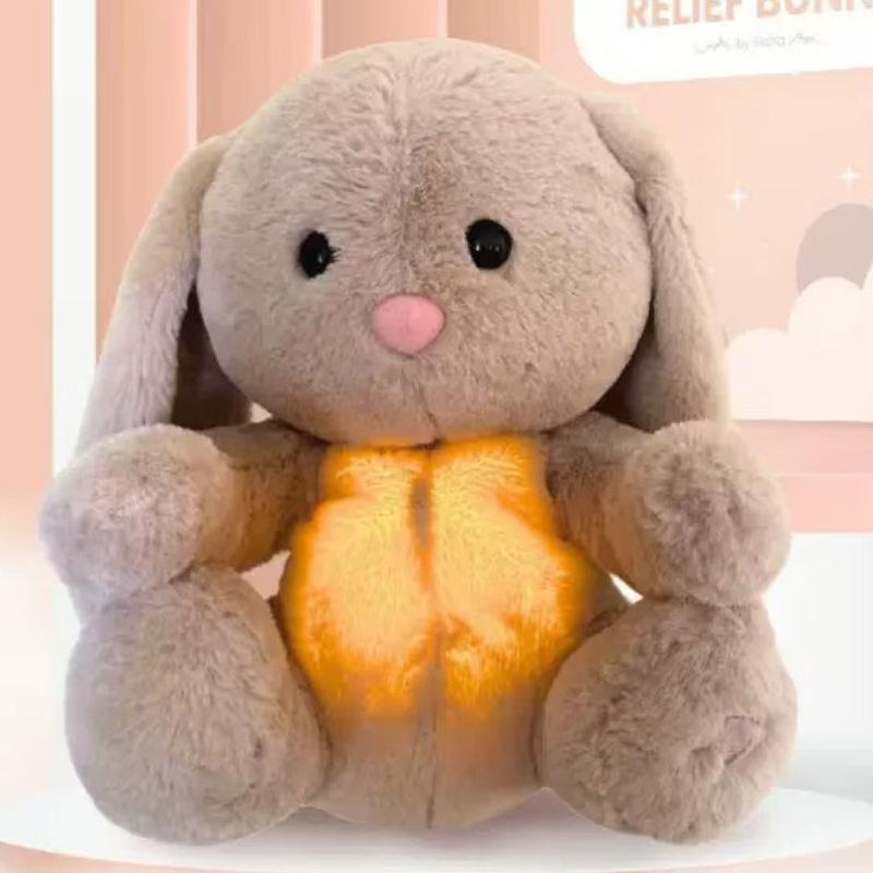 

Успокаивающий Малыша Милый Плюшевый Кролик Свет Игрушка Музыка Колыбельная Белый Шум Звук Дыхания Кукла 29cm коричневый