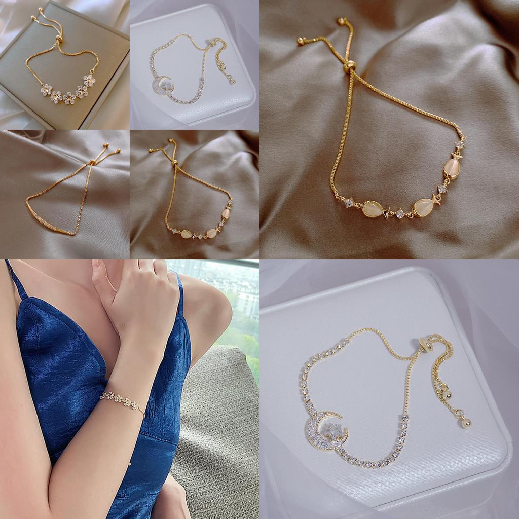 Flower Jewelry Hand Chain With Cubic Zirconia For Women Gift Occasion