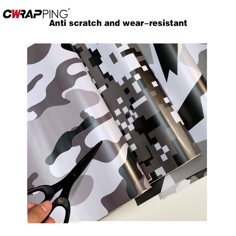 Car Black White Series Camouflage Sticker Self Adhesive Waterproof  Camo Film Autobody Color Change Computer Motorcycle Sticker