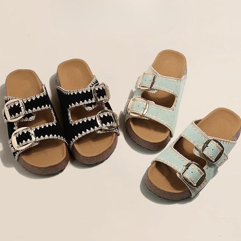 

New Women s Thick-soled Shoes Casual Beach One-shoulder Shoes Sandals and Slippers 35 чорний
