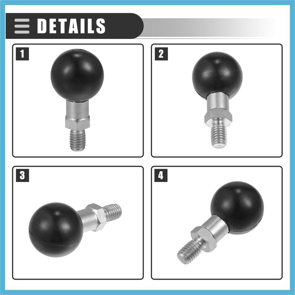 BULLSPANN 25mm Motorcycle Ball Mount Portable Tripod Ball Adapter for Rear View Mirror Screw