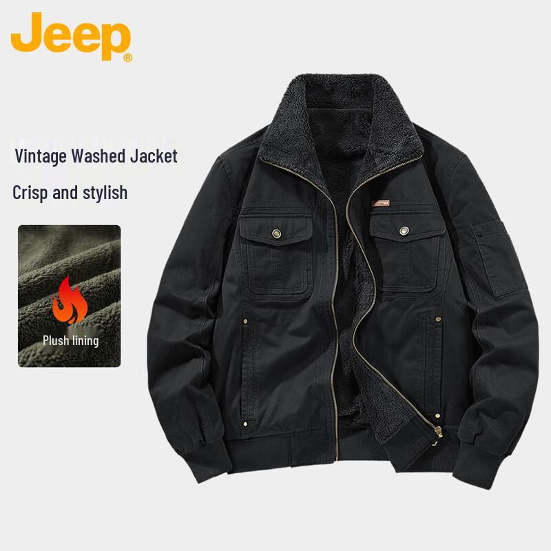 

Jeep Men s Plush Lined Thickened Workwear Jacket 4XL